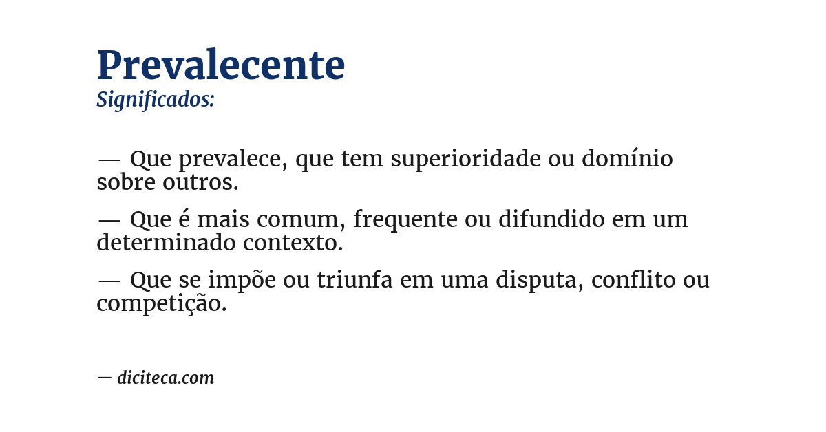 Significado de prevalecente