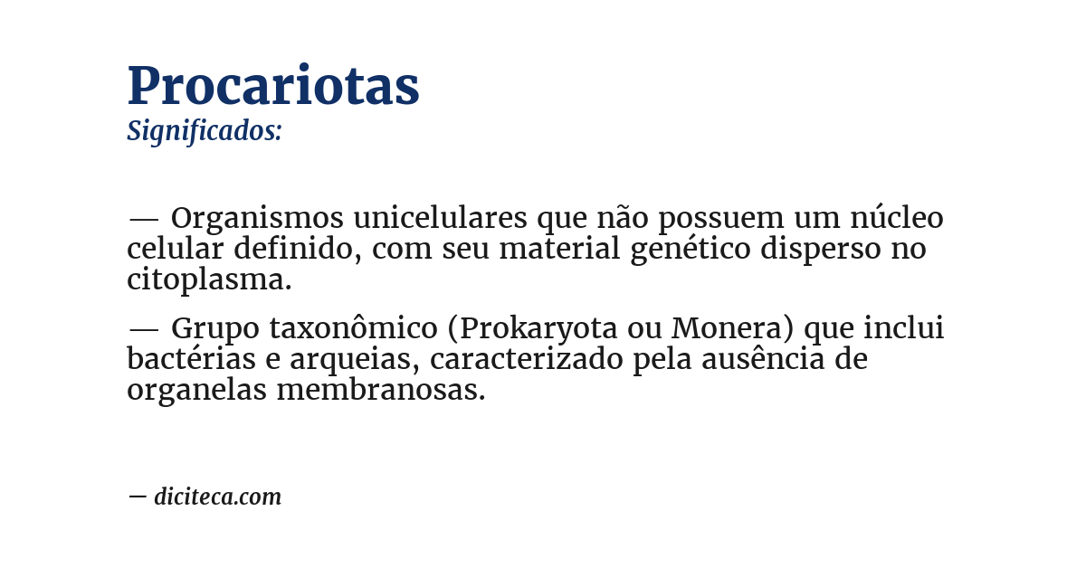 Significado de procariotas