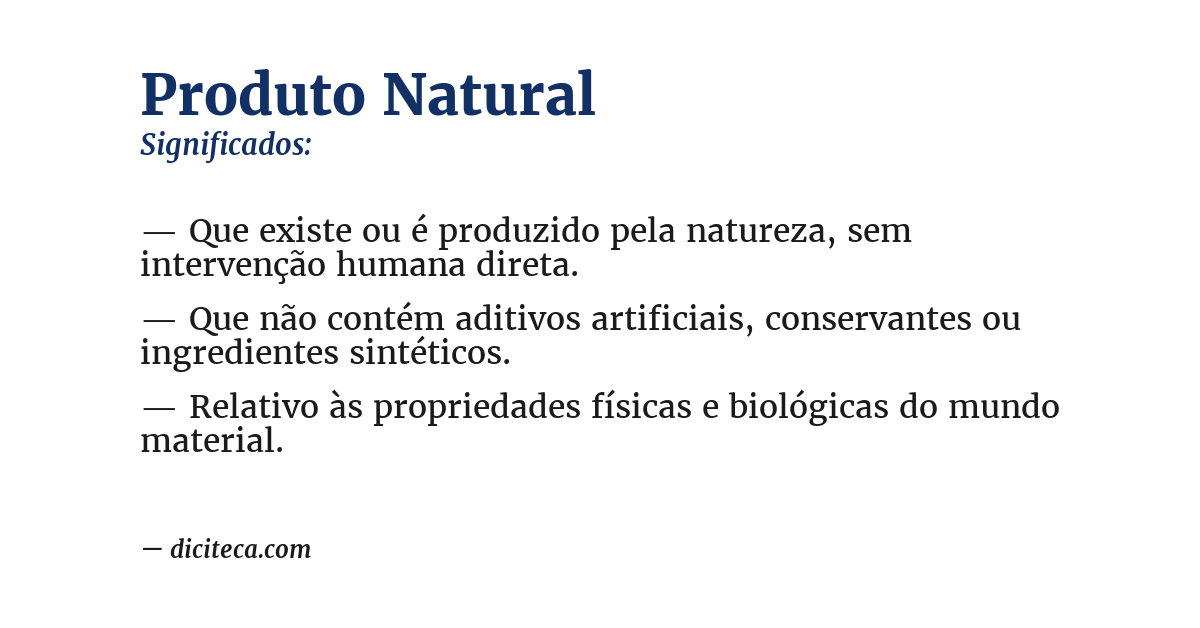Significado de produto natural