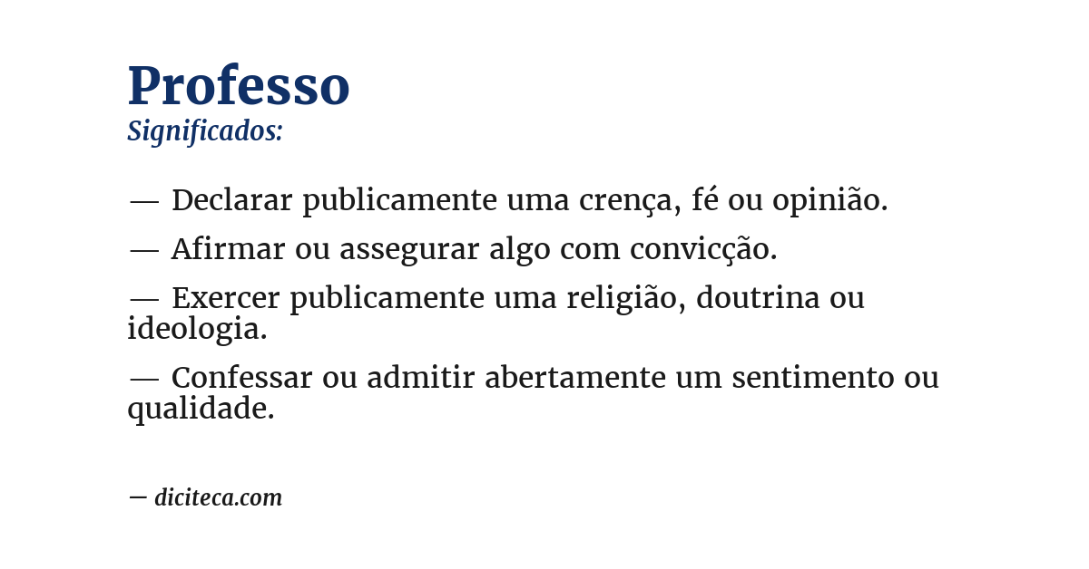 Significado de professo