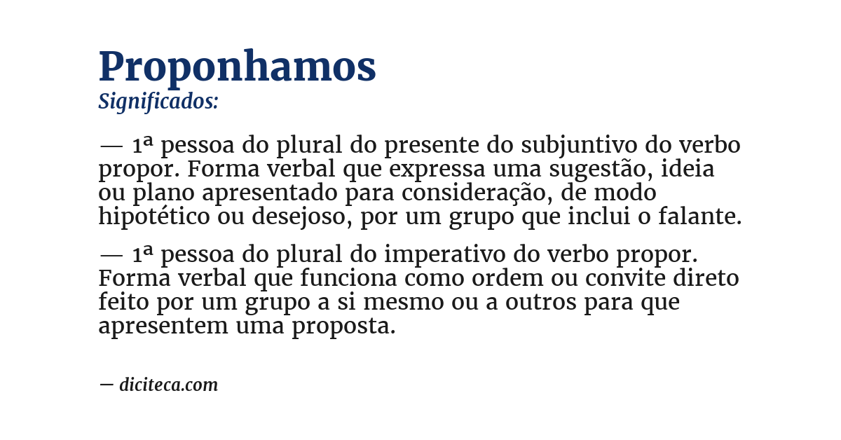 Significado de proponhamos