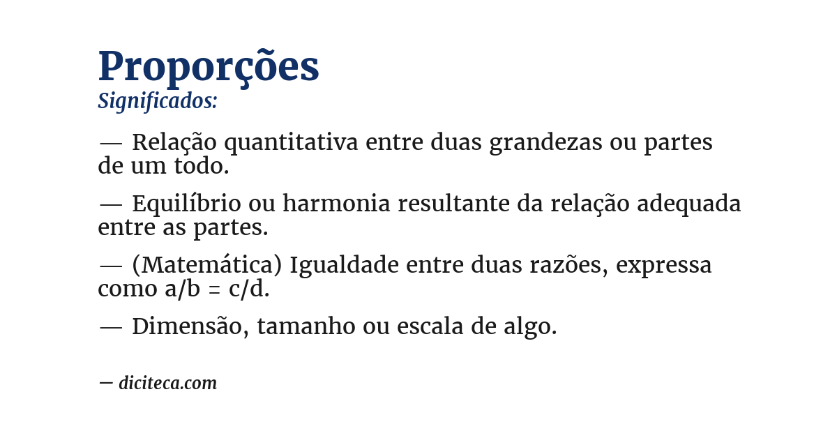 Significado de proporções