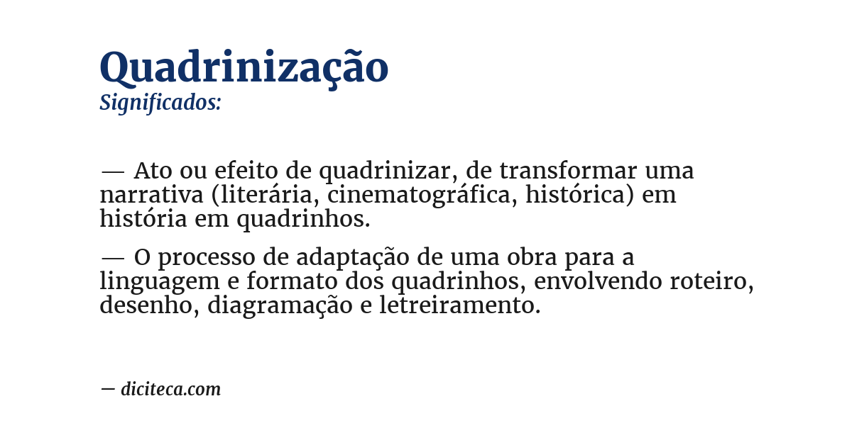 Significado de quadrinização