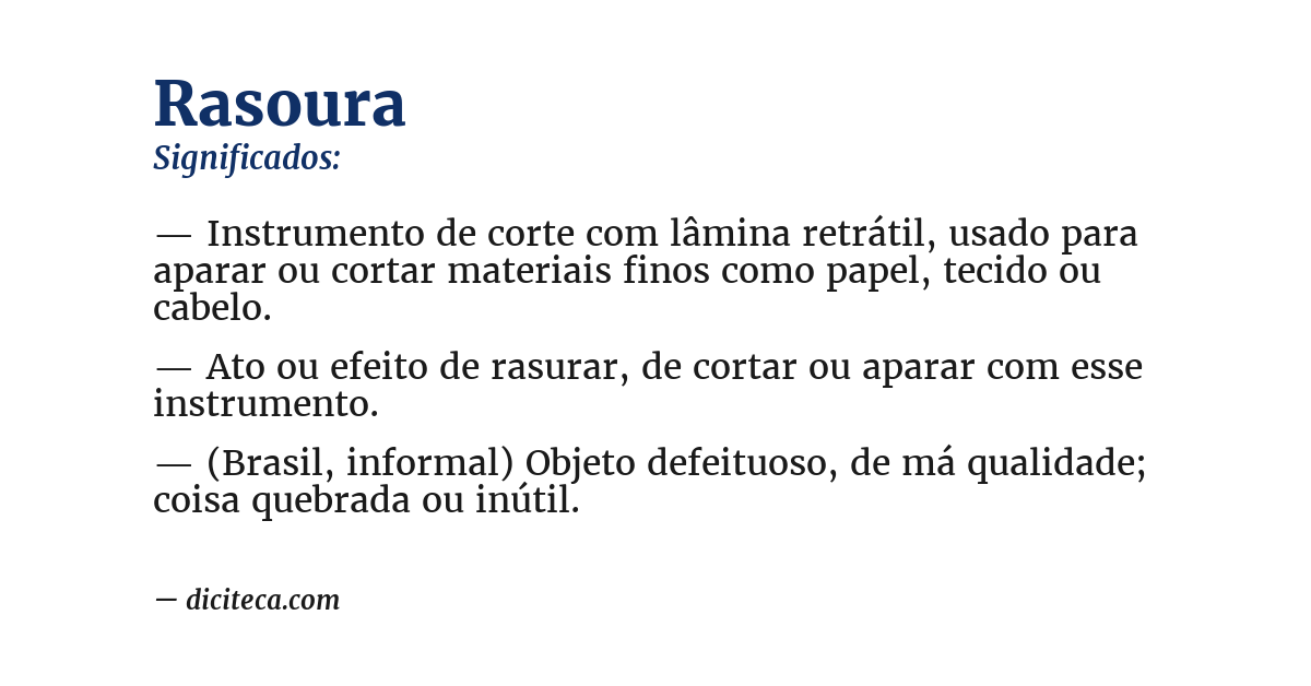 Significado de rasoura