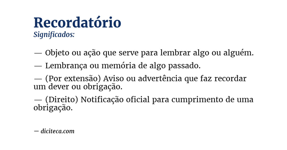 Significado de recordatório