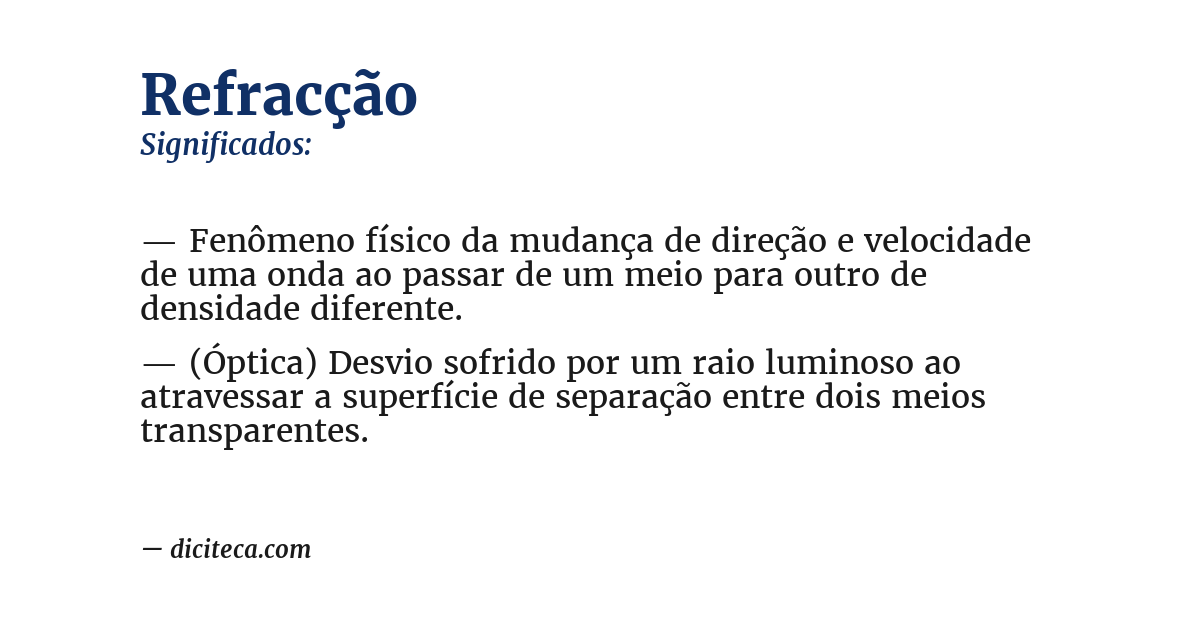 Significado de refracção