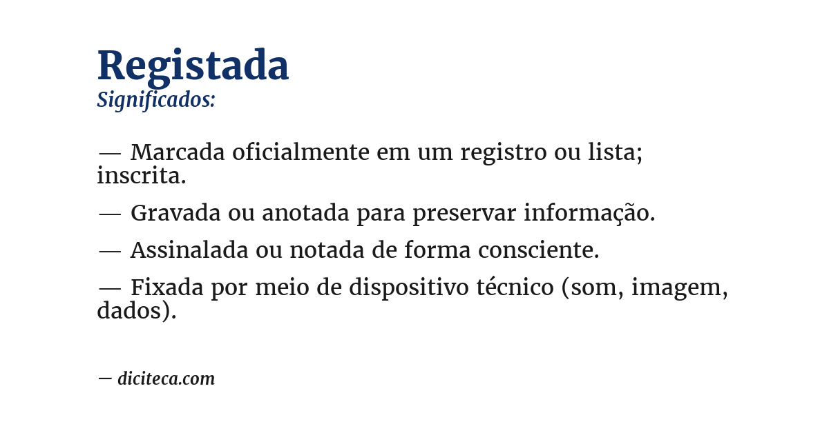 Significado de registada