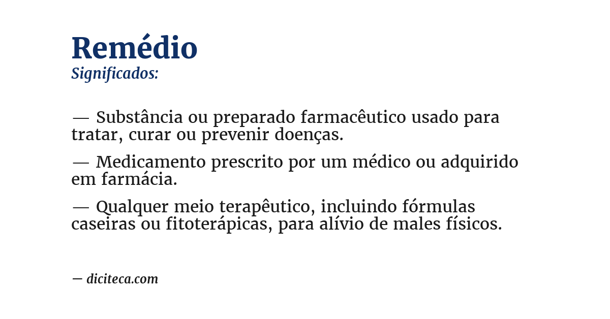 Significado de remédio