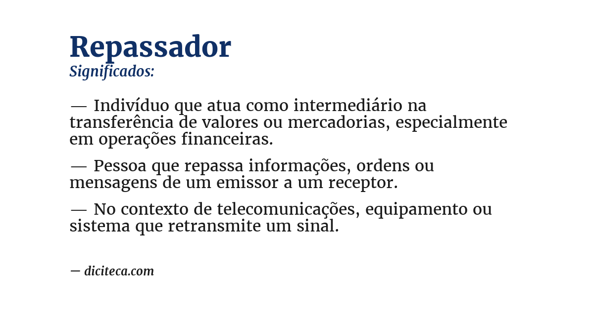 Significado de repassador