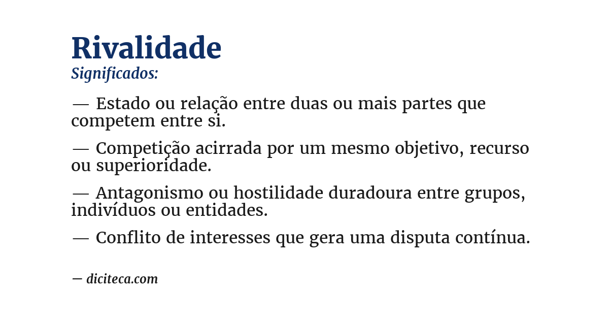 Significado de rivalidade