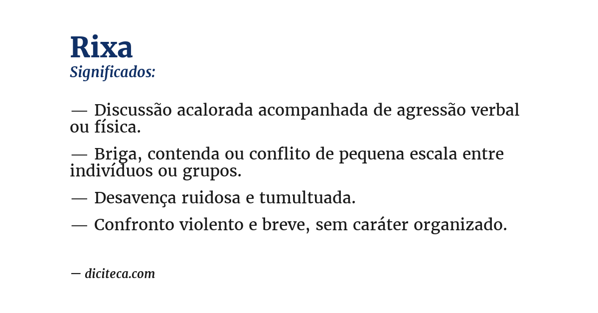 Significado de rixa