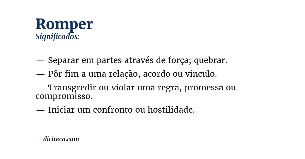 Significado de romper