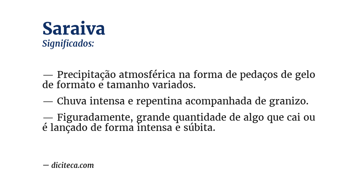 Significado de saraiva