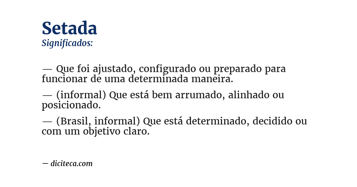 Significado de setada