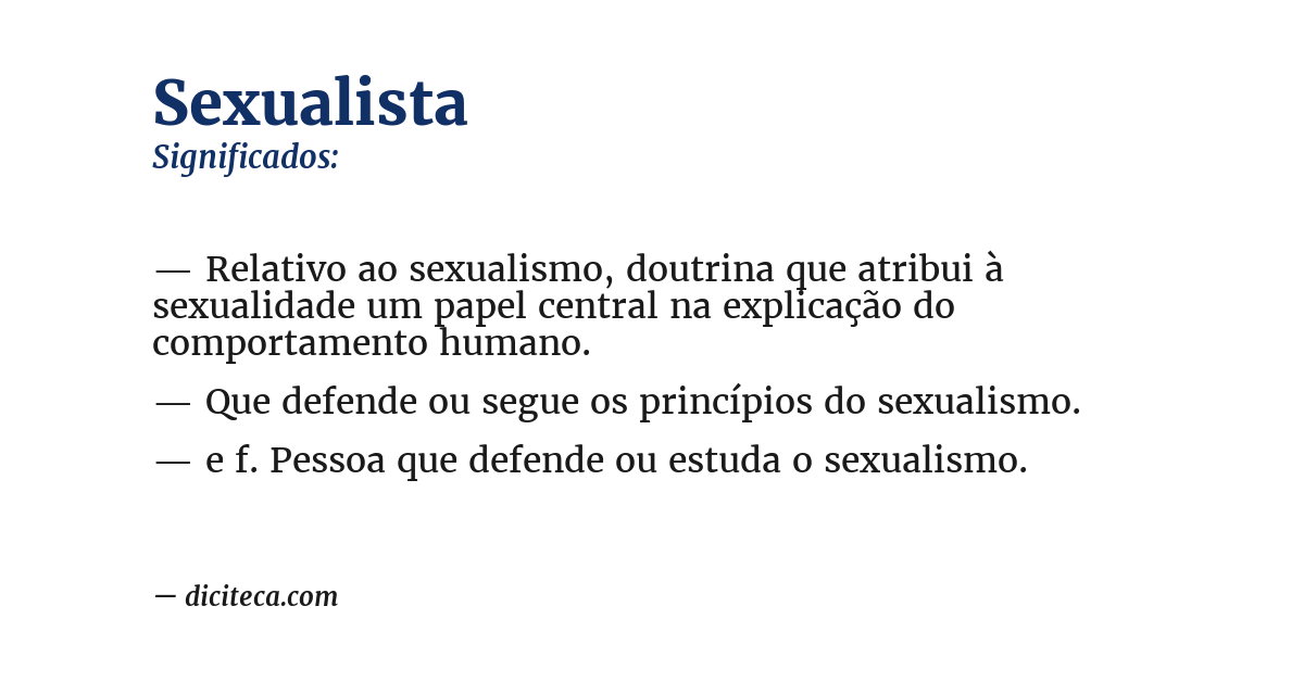 Significado de sexualista