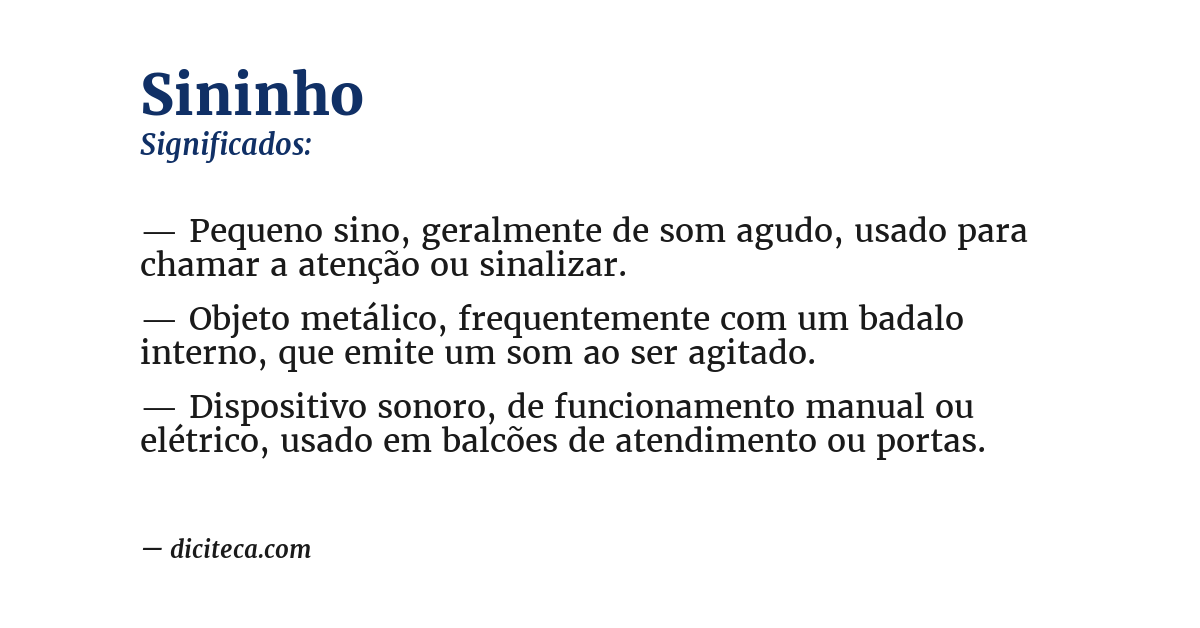 Significado de sininho