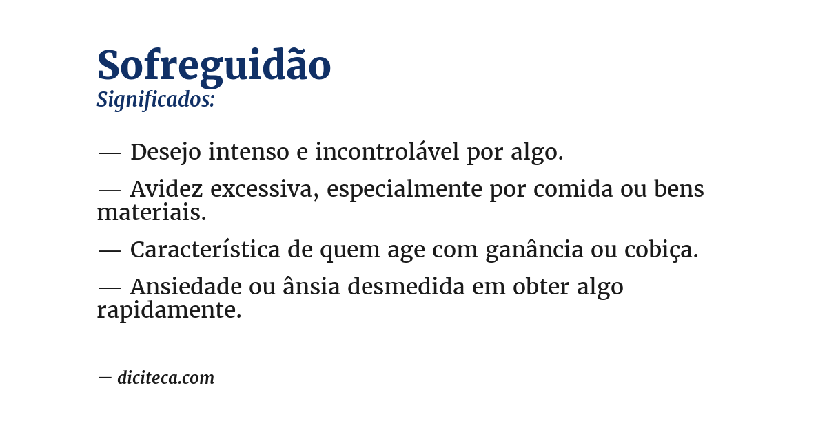 Significado de sofreguidão