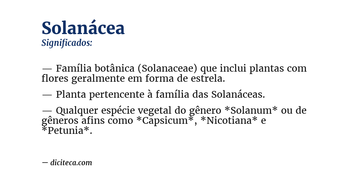 Significado de solanácea