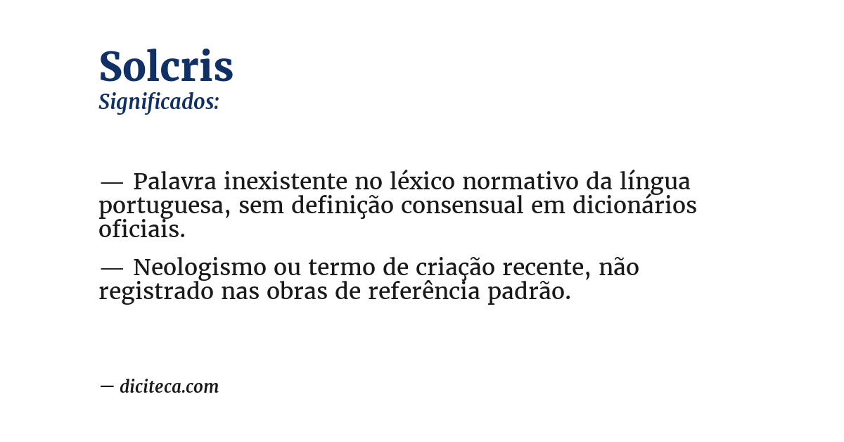 Significado de solcris