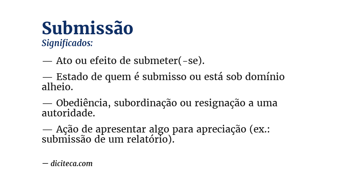 Significado de submissão