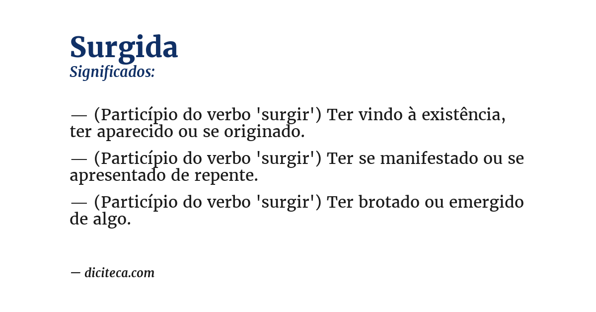 Significado de surgida