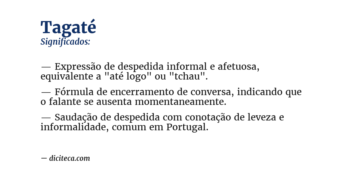 Significado de tagaté