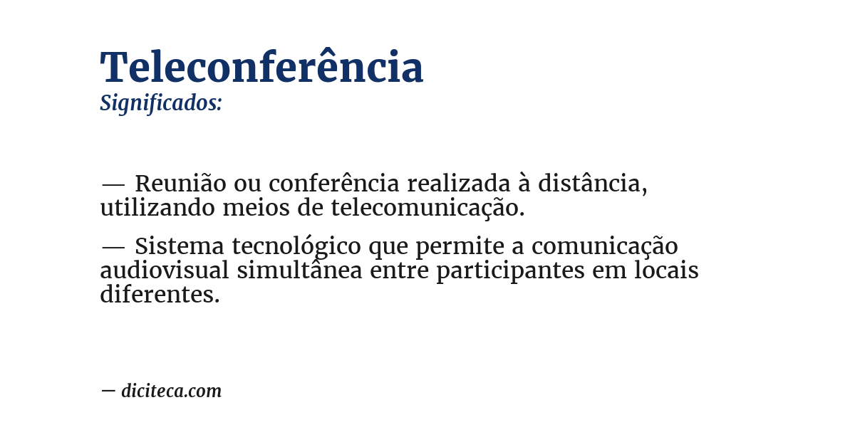 Significado de teleconferência
