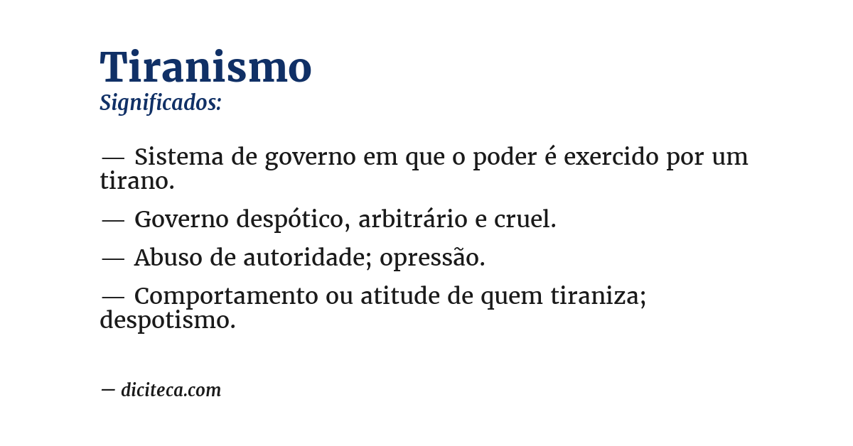 Significado de tiranismo