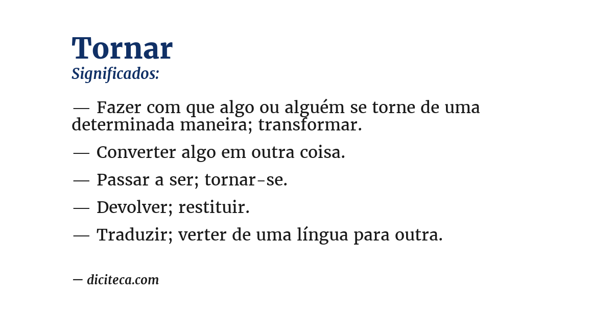 Significado de tornar