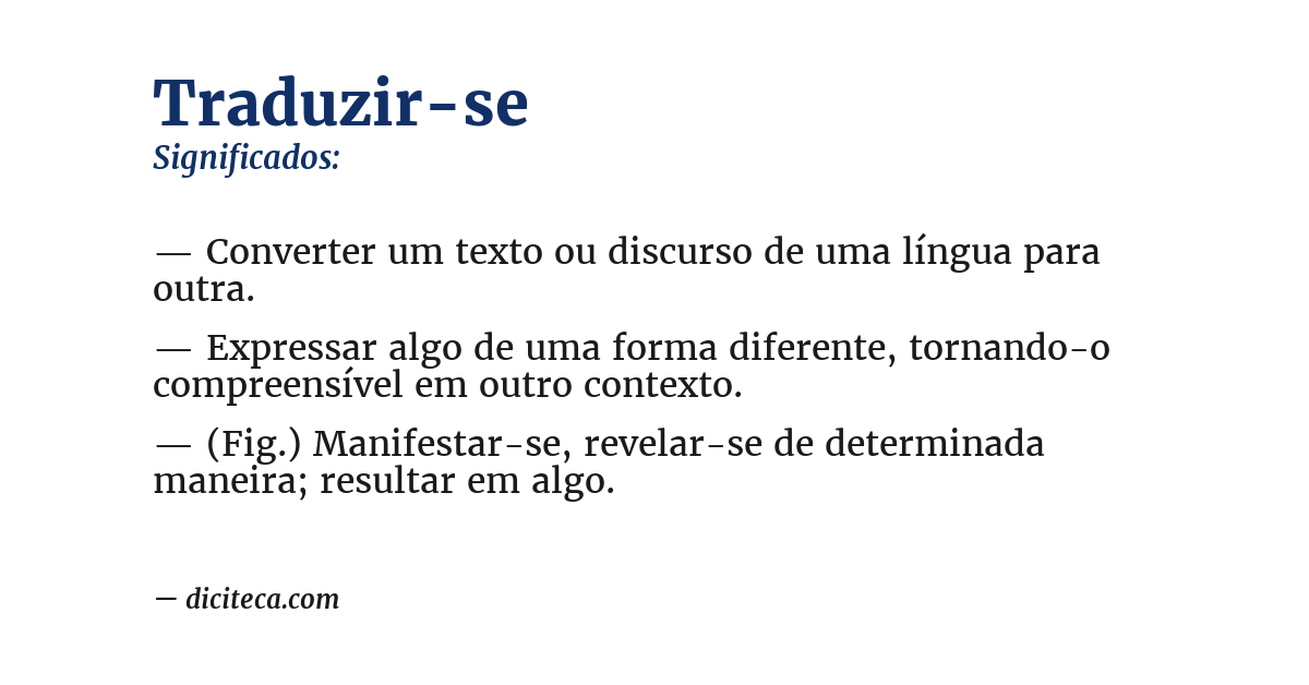 Significado de traduzir-se