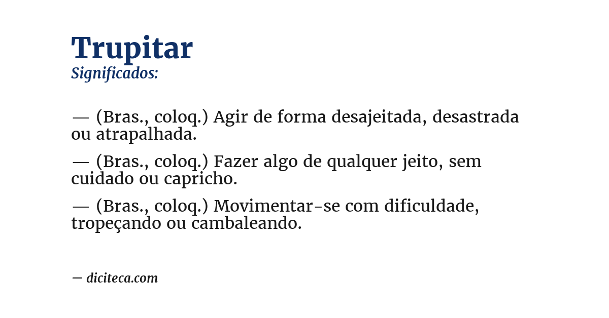Significado de trupitar