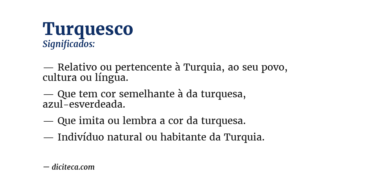 Significado de turquesco