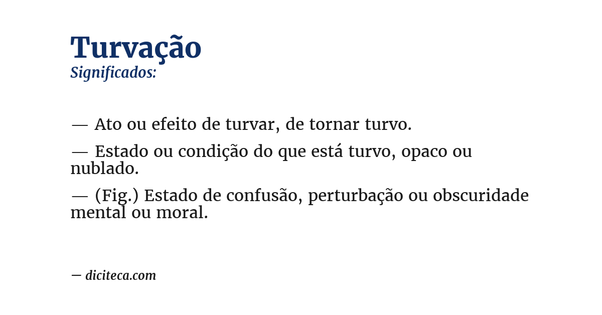 Significado de turvação