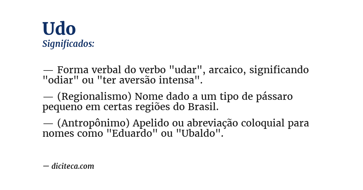 Significado de udo