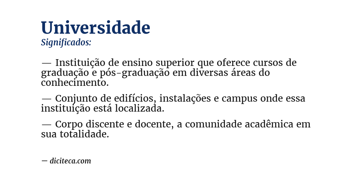 Significado de universidade