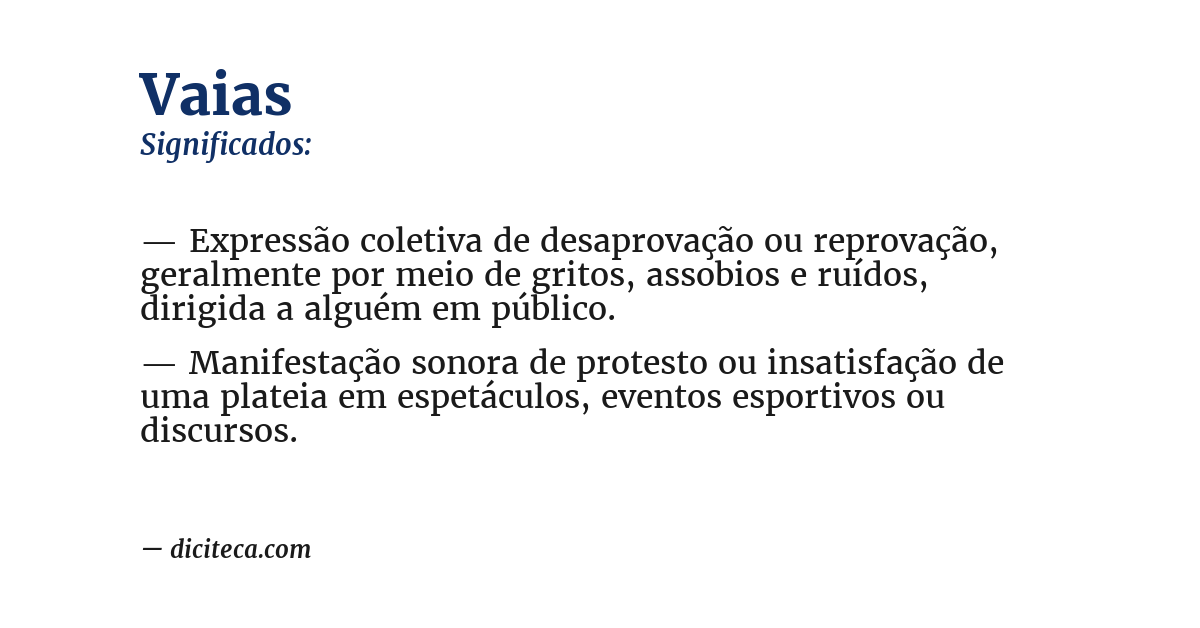 Significado de vaias