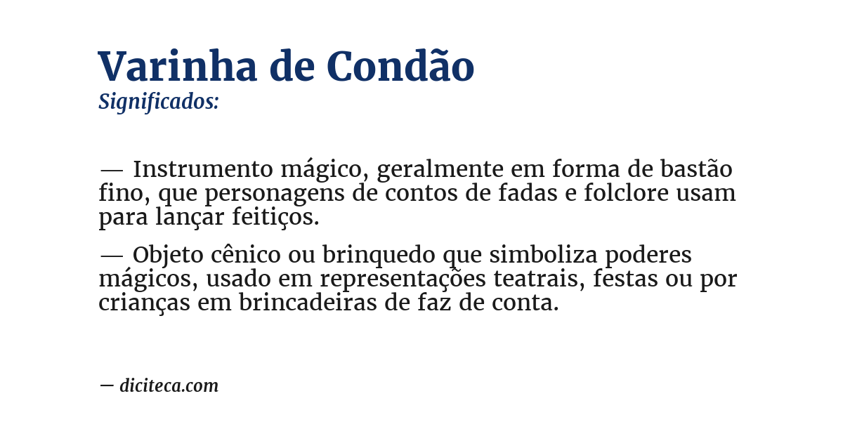 Significado de varinha de condão