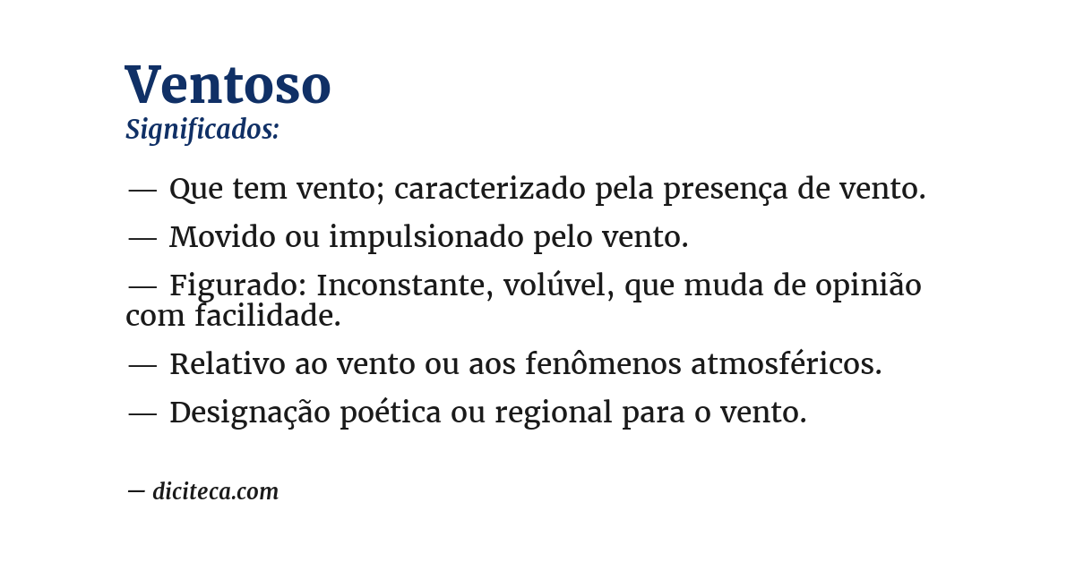 Significado de ventoso