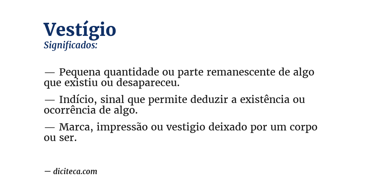 Significado de vestígio