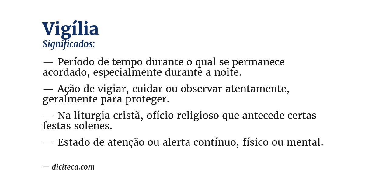 Significado de vigília