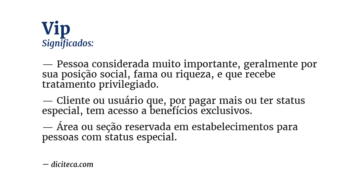 Significado de vip