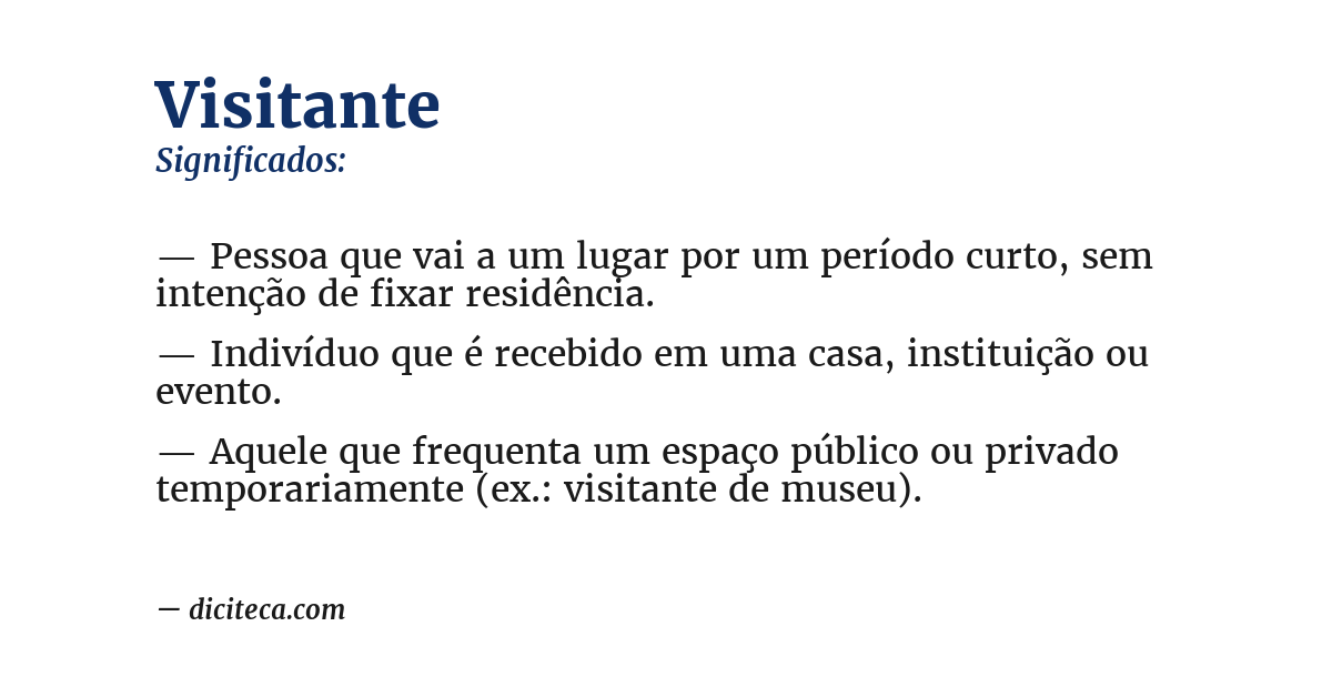 Significado de visitante