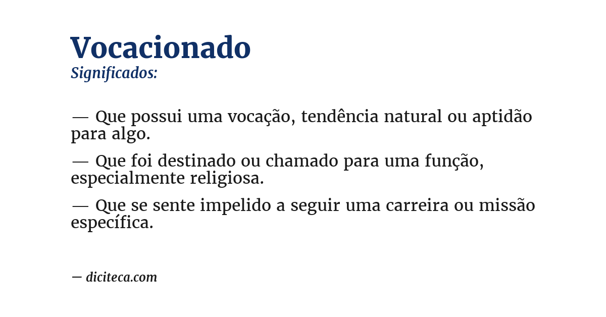 Significado de vocacionado