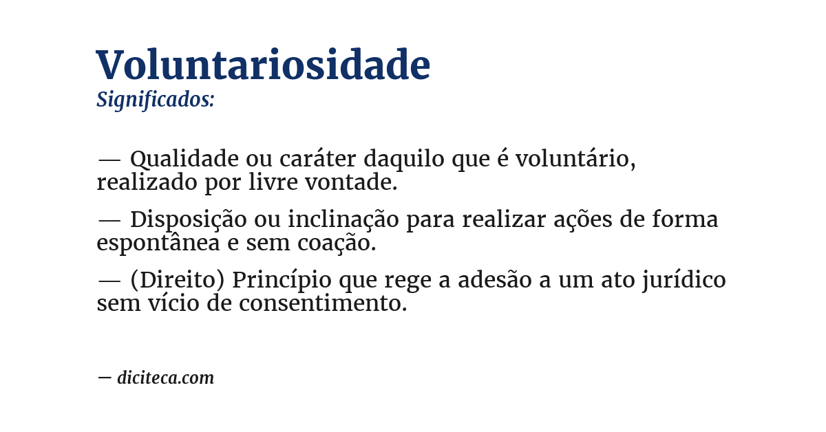 Significado de voluntariosidade