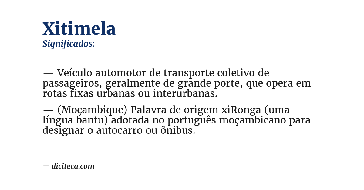 Significado de xitimela