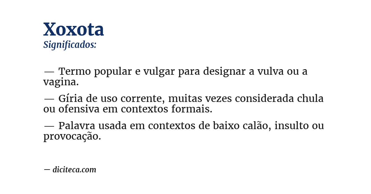 Significado de xoxota