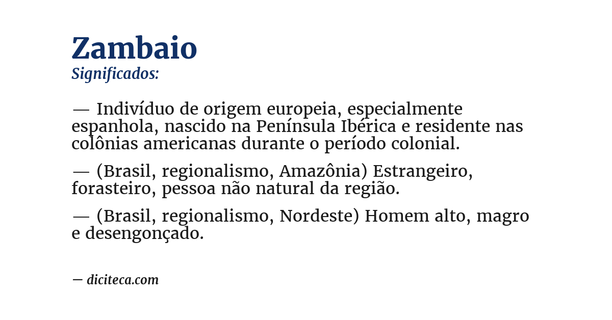 Significado de zambaio