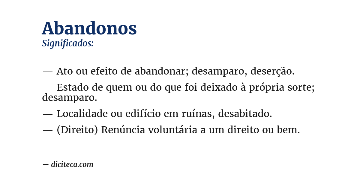 Significado de abandonos