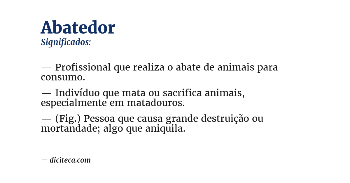 Significado de abatedor