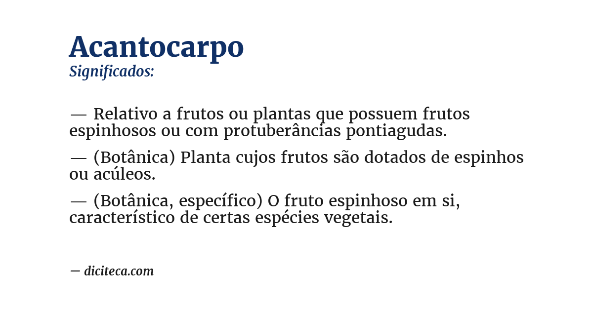 Significado de acantocarpo